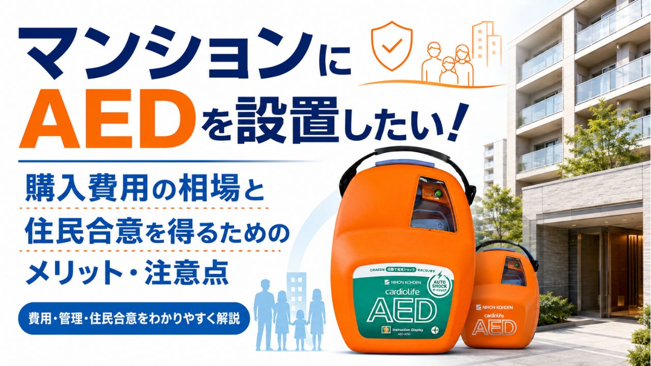 マンションにAEDを設置したい!購入費用の相場と住民合意を得るためのメリット・注意点